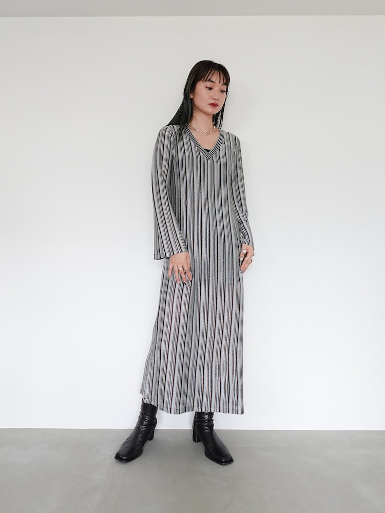 Striped Glitter Dress｜ストライプラメドレス – MARTE