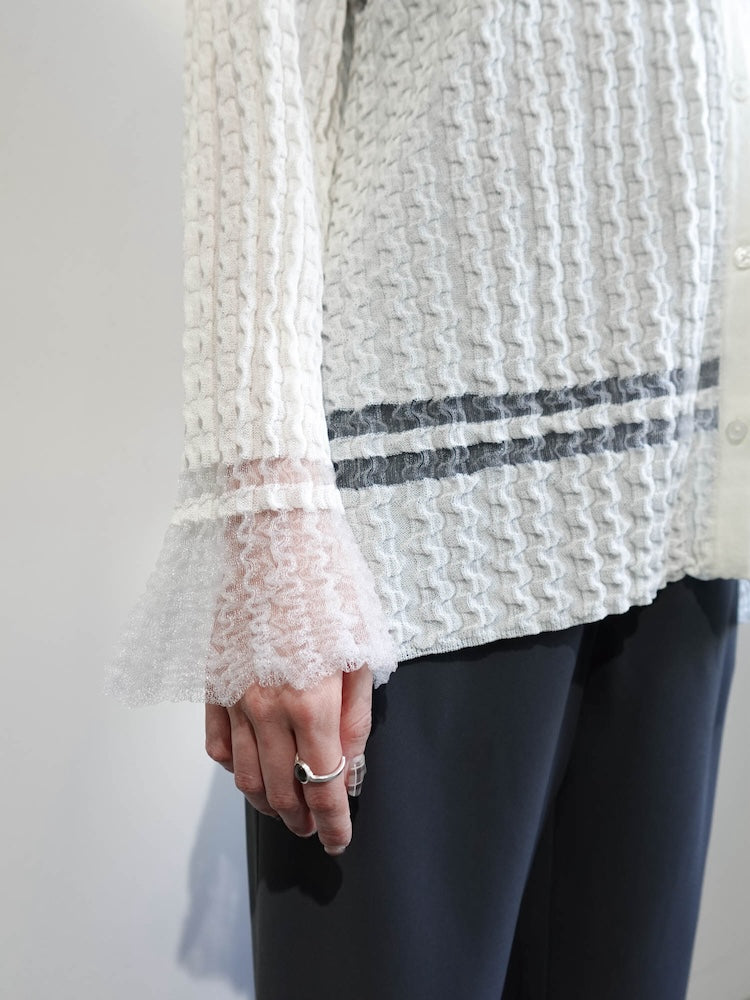 Sheer Hoodie Cardigan｜シアー素材フード付きカーディガン – MARTE
