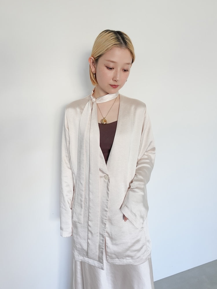 sahara/marte 【Long Tie Satin Jacket】 Long Tie Satin Jacket｜ロングタイサテンジャケット – MARTE