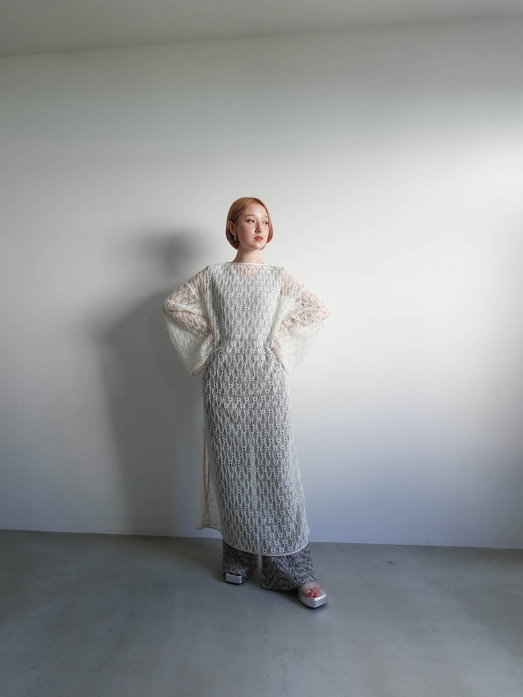 2way Lace Long Gown｜クロシェ編みレースガウン – MARTE