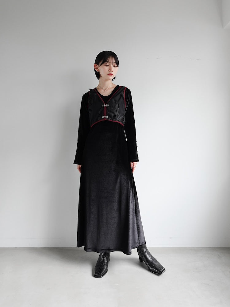 2way Vest Layered Velour Dress – MARTE
