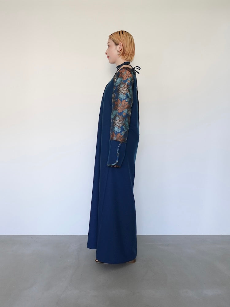 Cross Neck Jacquard Dress｜結婚式やお呼ばれに｜ジャガード 