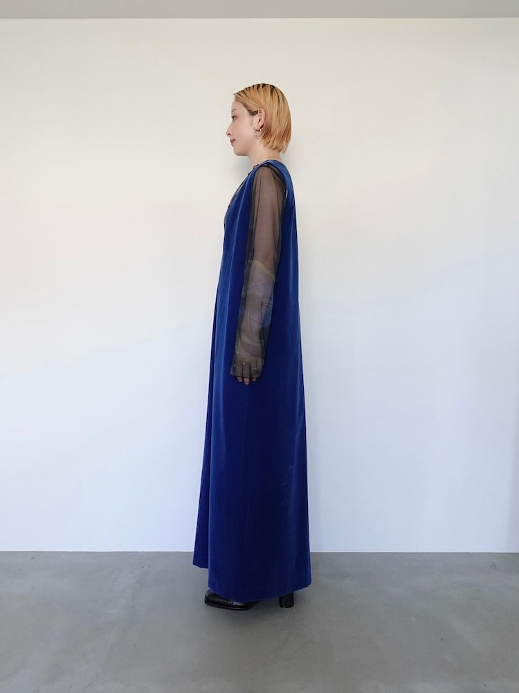 Velvet Uneck Dress｜背中開きベロアワンピース – MARTE