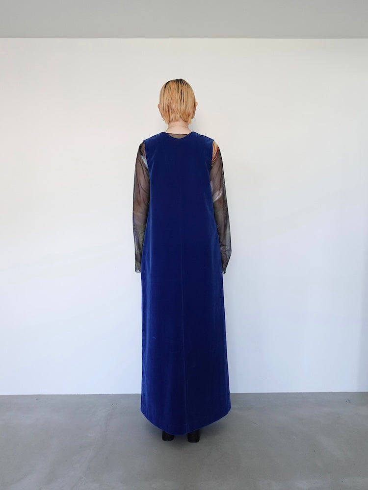 Velvet Uneck Dress｜背中開きベロアワンピース – MARTE