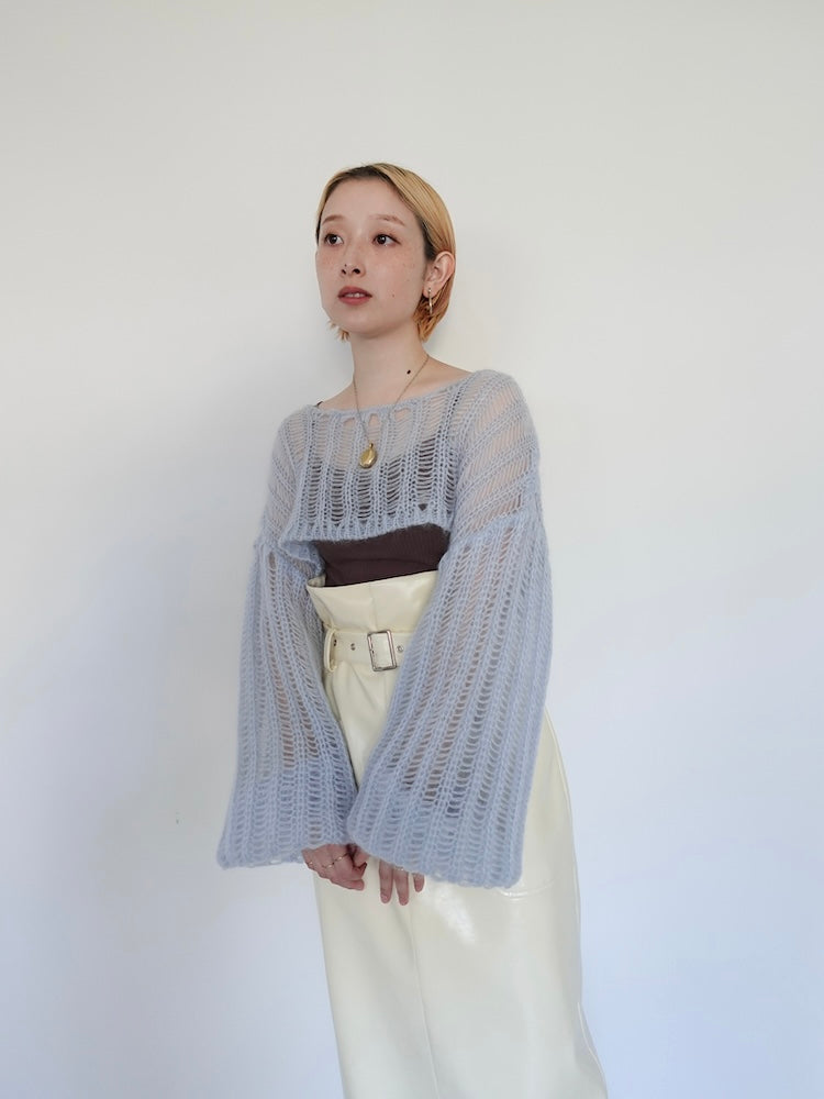 Kid Mohair Cropped Knit Pullover｜ショート丈モヘアニット – MARTE