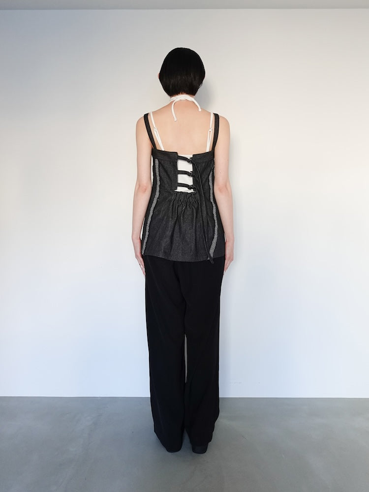 Gathering Tape Denim Bustier｜調節可能なデニムビスチェ – MARTE