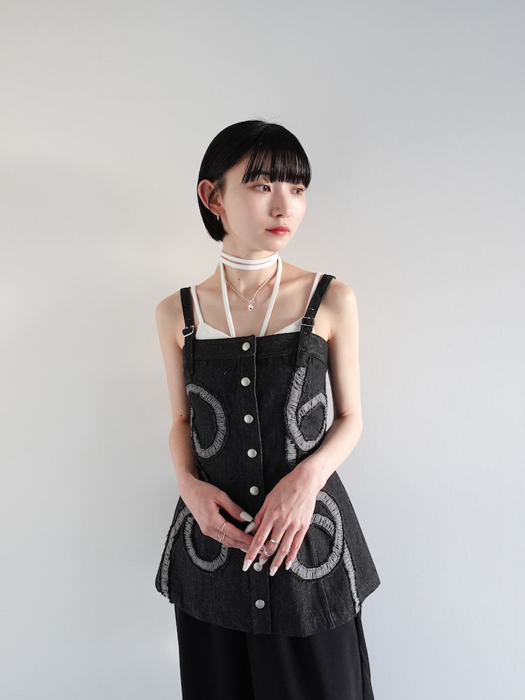 Gathering Tape Denim Bustier｜調節可能なデニムビスチェ – MARTE