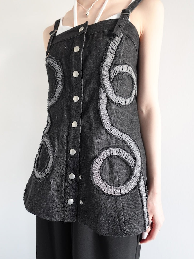 Gathering Tape Denim Bustier｜調節可能なデニムビスチェ – MARTE