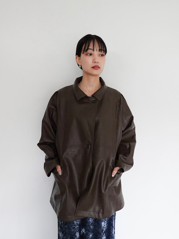 sahara ジャケットmarte Fake Leather Jacket｜レザージャケット – MARTE