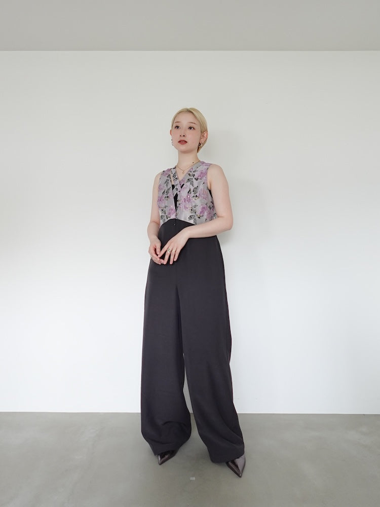 Cross Neck Jacquard Jumpsuits – MARTE