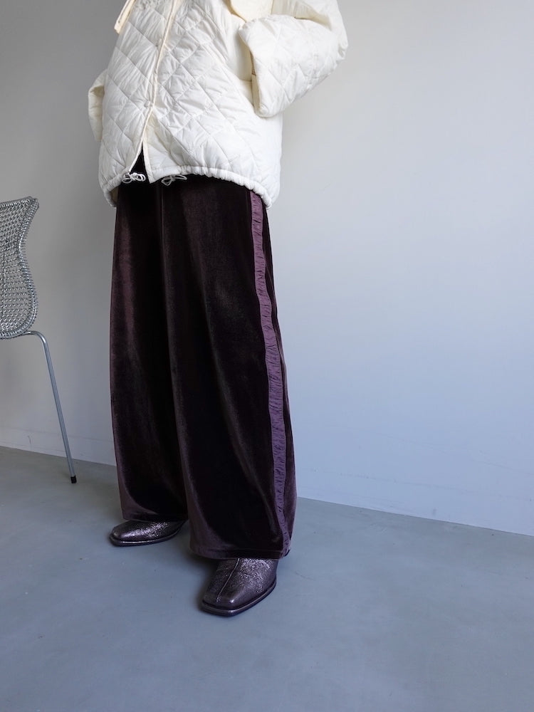 Noodles ベロアパンツ Side Gather Line Velour Pants｜リラックスベロアパンツ – MARTE