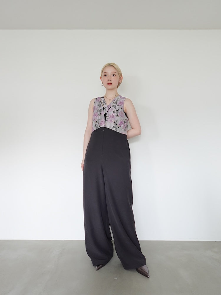 Cross Neck Jacquard Jumpsuits – MARTE