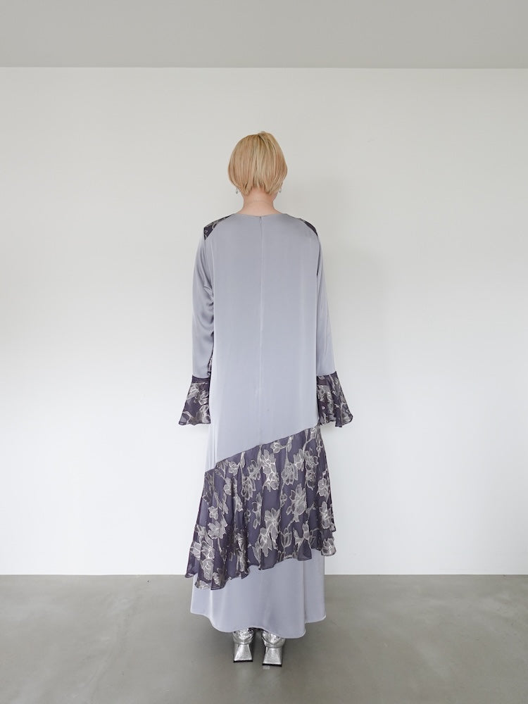 Sheer Jacquard Flare Docking Dress｜シアージャガードフレア