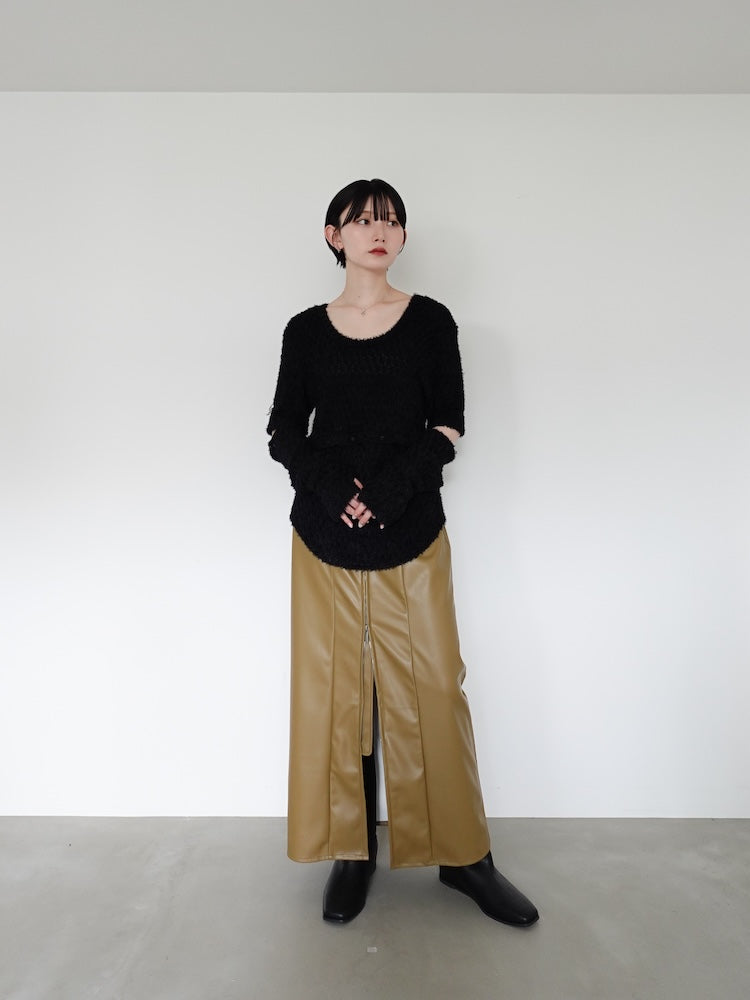 andmary Ravi fur tops ブラック ANDMARY】Ravi fur tops