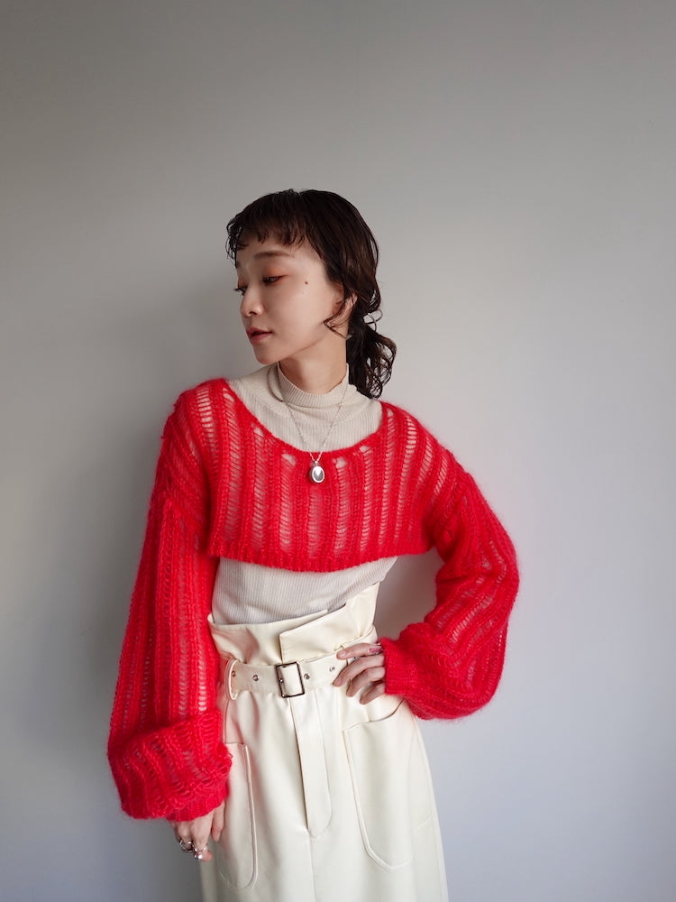 Kid Mohair Cropped Knit Pullover｜ショート丈モヘアニット – MARTE