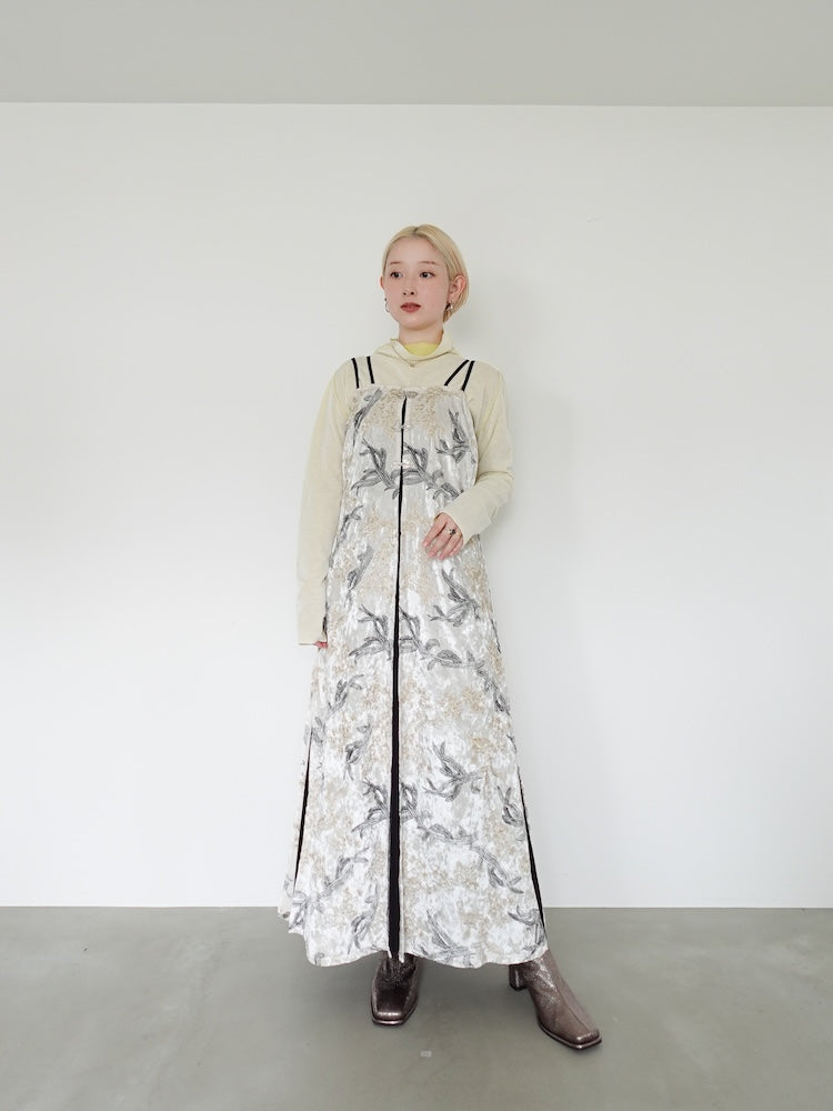 ワンピース MARTE Velour Embroidery Layered Dress Velour Embroidery Layered Dress｜ベロア刺繍ドレス – MARTE