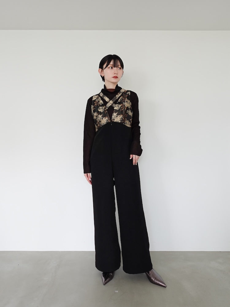 Cross Neck Jacquard Jumpsuits – MARTE