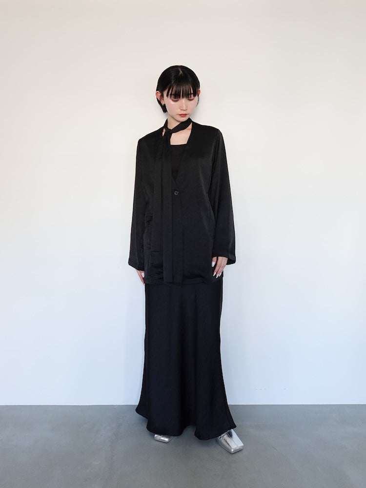 Long Tie Satin Jacket｜ロングタイサテンジャケット – MARTE