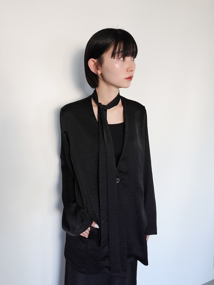 Long Tie Satin Jacket｜ロングタイサテンジャケット – MARTE