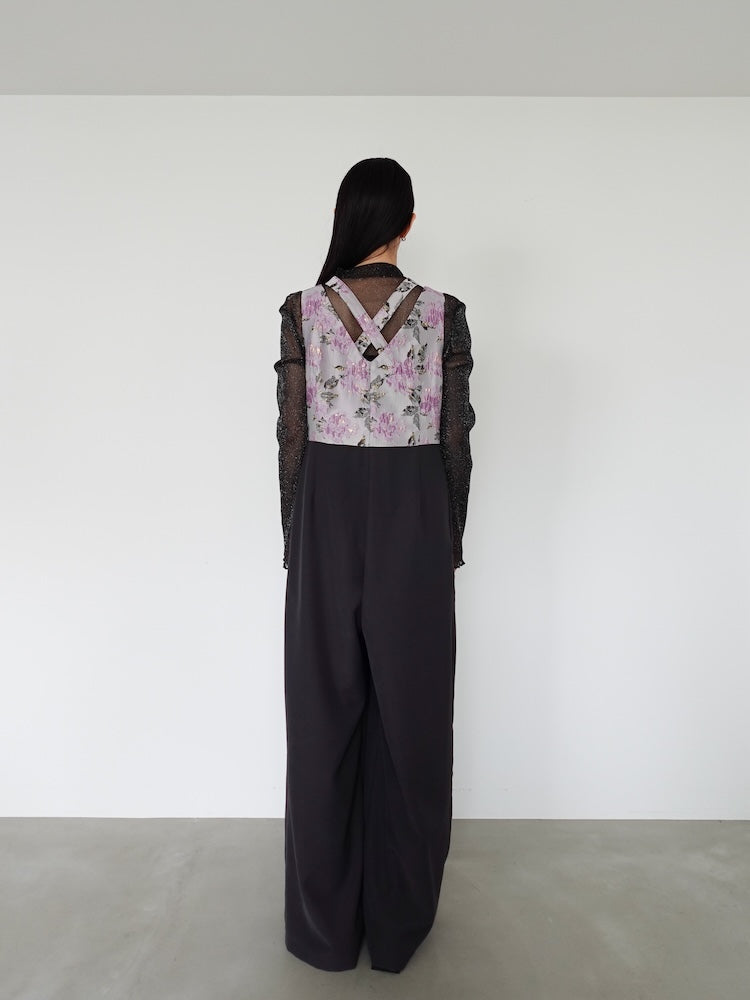 サロペット・オーバーオール・オールインワン Cross Neck Jacquard Jumpsuits Cross Neck Jacquard Jumpsuits｜結婚式やお呼ばれに｜ジャガード