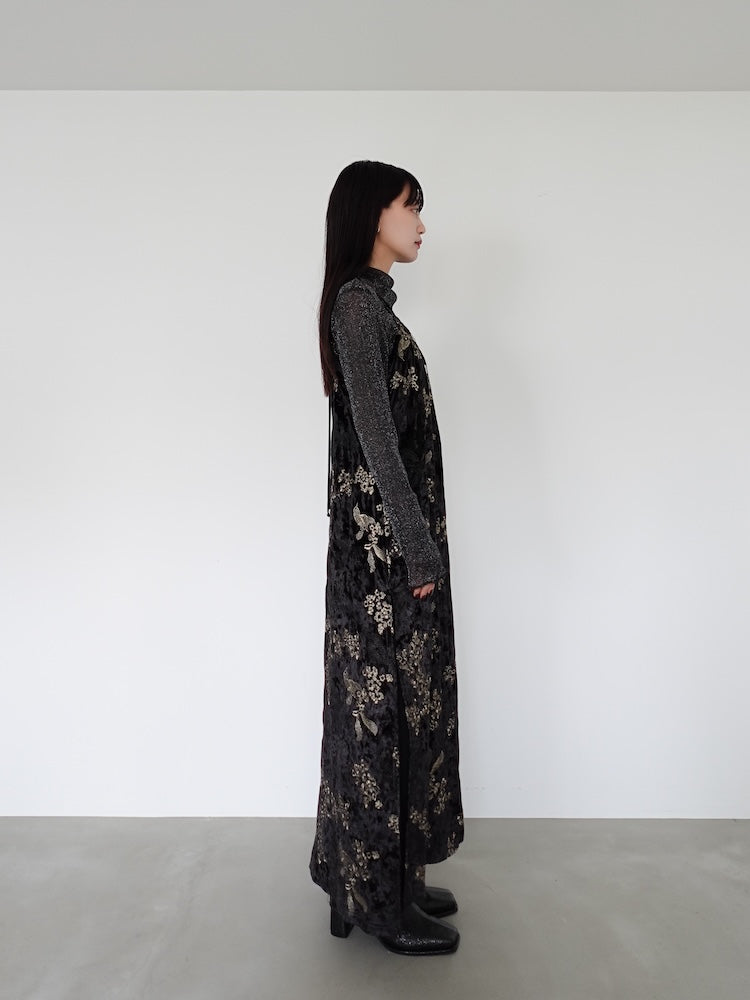 ワンピース MARTE Velour Embroidery Layered Dress Velour Embroidery Layered Dress｜ベロア刺繍ドレス – MARTE