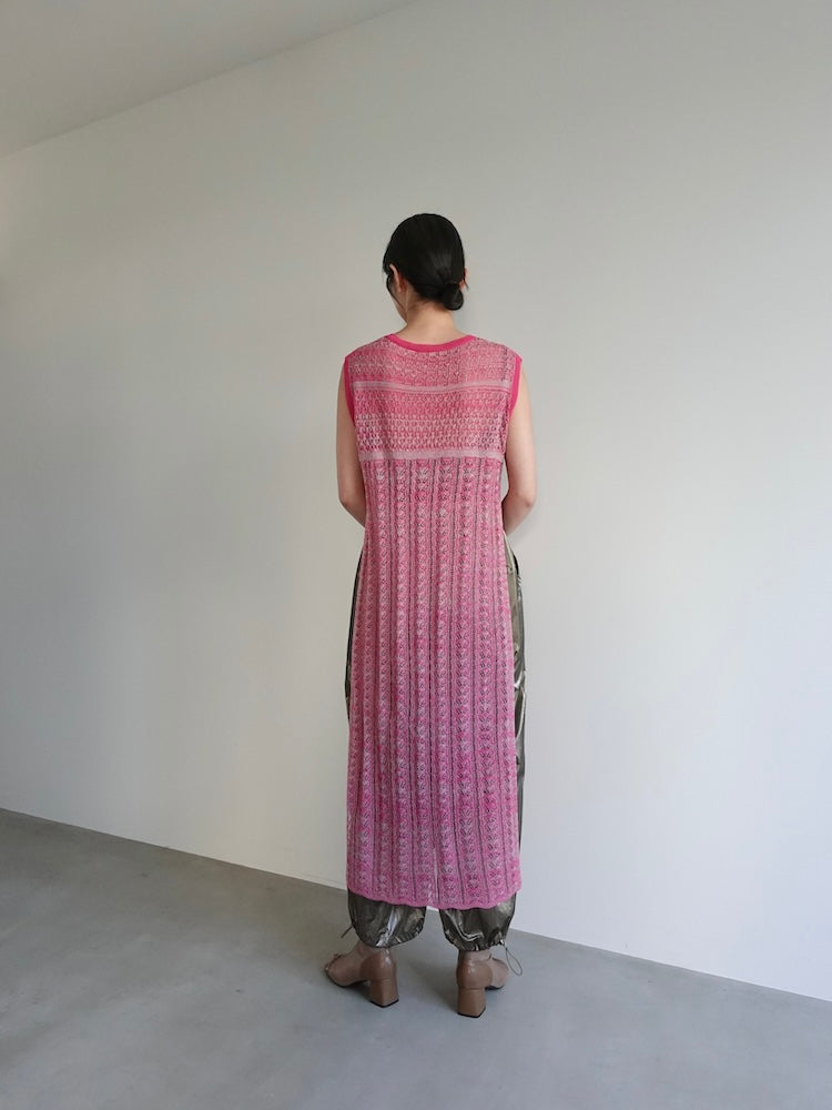 Bi-color Sheer Knit Dress|バイカラーシアーニットドレス – MARTE Bi-color Sheer Knit Dress|バイカラーシアーニットドレス – MARTE
