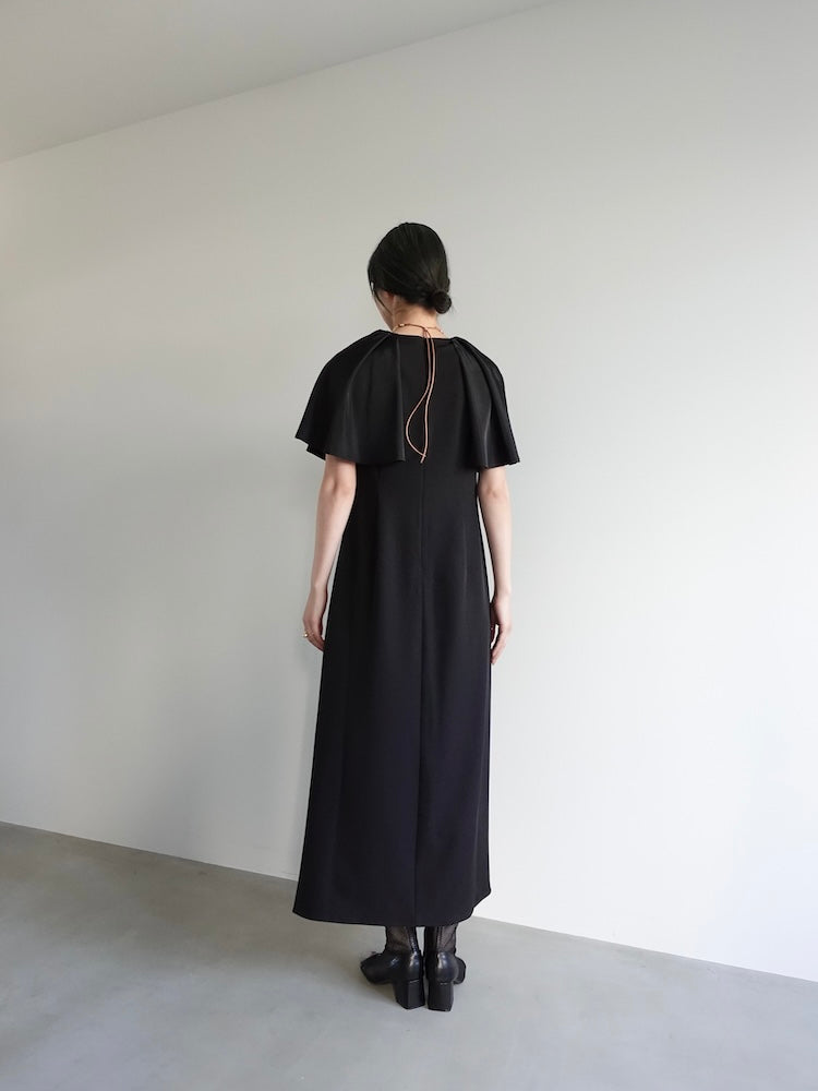 Mac duggal 新作SALE プリーツケープで美シルエット♪ドレスNAVY Cape Dress｜ケープドレス – MARTE