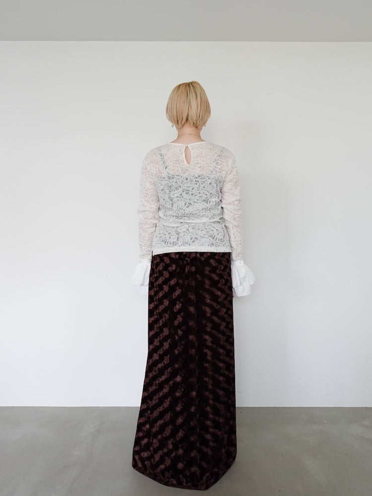 yilon Lace gather tops レースギャザートップス LACE GATHER TOPS yilon