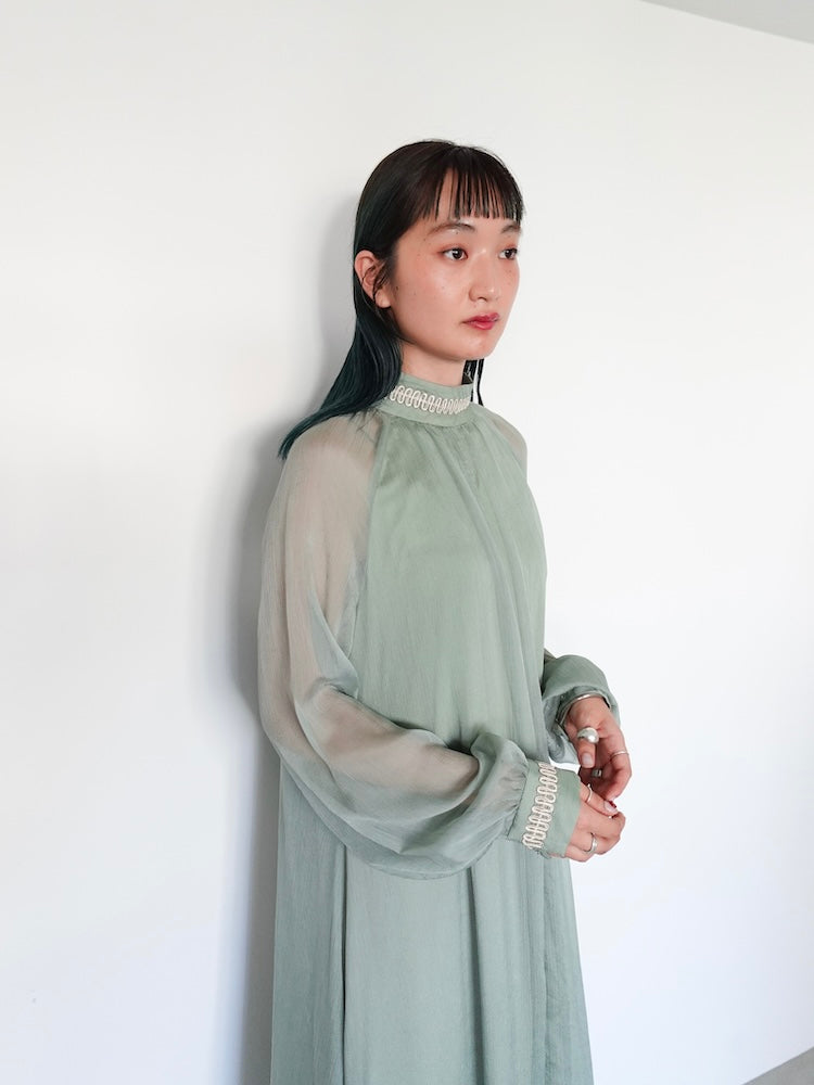 Cord Embroidery Long Dress｜結婚式やお呼ばれに｜シフォンワンピース – MARTE