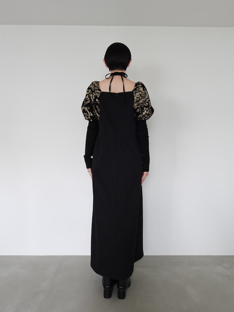 Jacquard Bud Sleeve Dress｜結婚式やお呼ばれドレス｜ジャガード