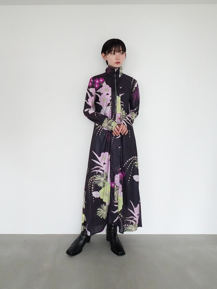 Flower Zip Dress｜花柄リラックスワンピース – MARTE