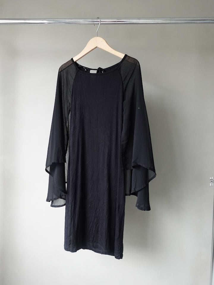 Sheer Sleeves Compact Stretch Dress