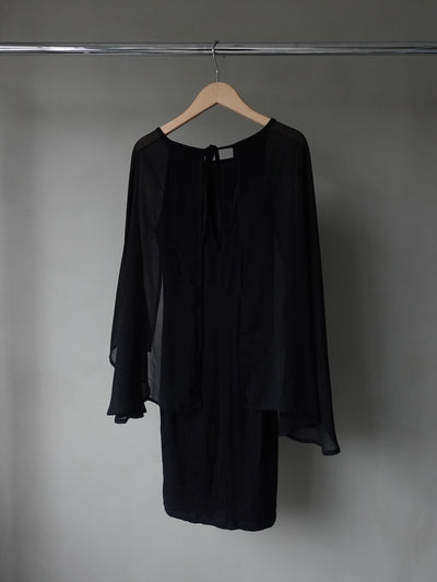 Sheer Sleeves Compact Stretch Dress