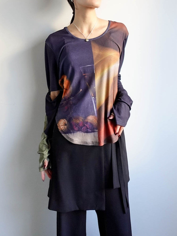 2way Sleeve Art Print Top｜2wayアート柄トップス – MARTE