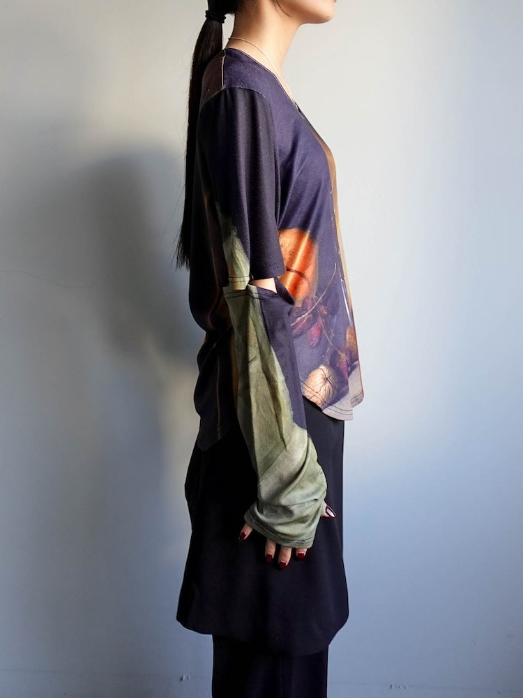 2way Sleeve Art Print Top｜2wayアート柄トップス – MARTE