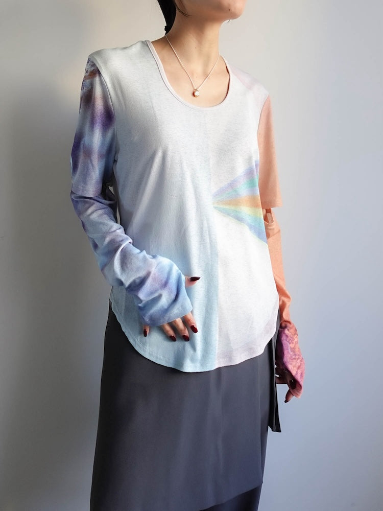 トップス SAHARA 2way Sleeve Art Print Top 2way Sleeve Art Print Top｜2wayアート柄トップス – MARTE
