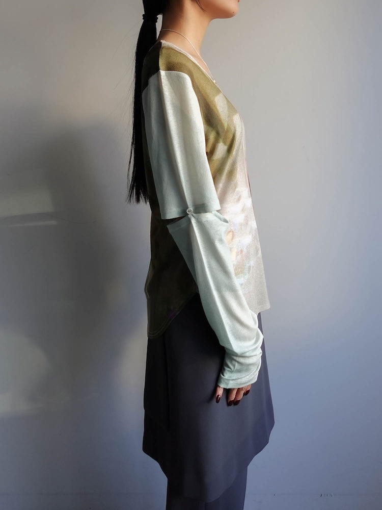 トップス SAHARA 2way Sleeve Art Print Top 2way Sleeve Art Print Top｜2wayアート柄トップス – MARTE