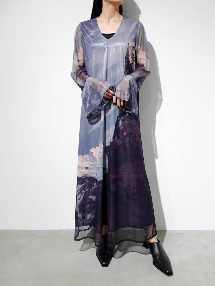 ワンピース Marte Sahara Nature Print Layered Dress Nature Print Layered Dress｜ネイチャーモチーフ柄レイヤード