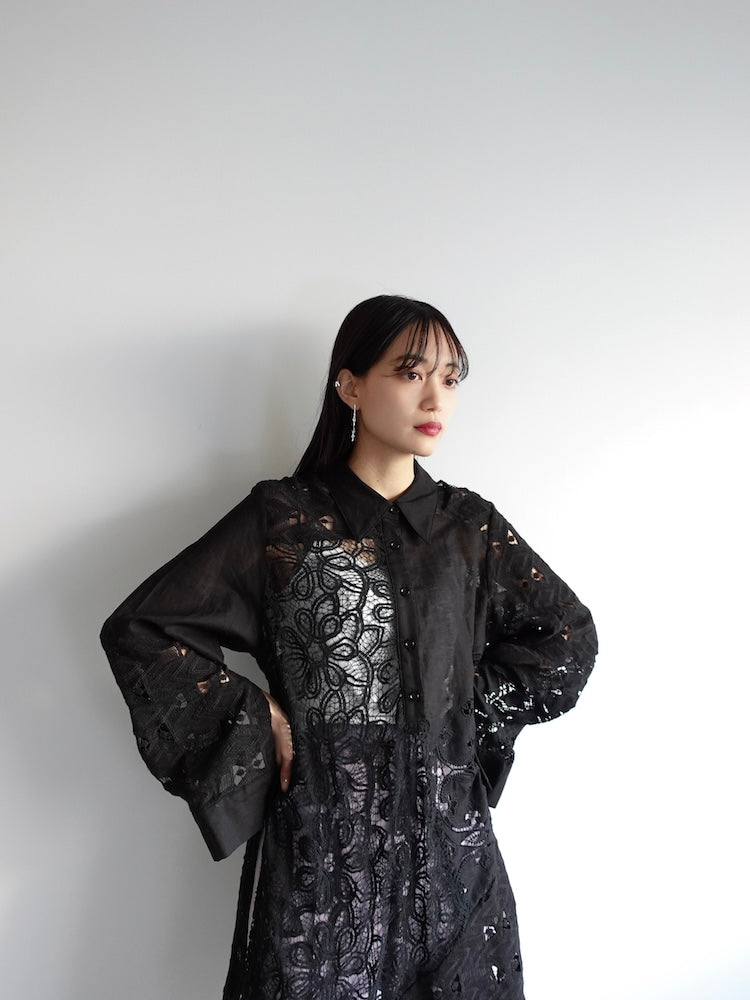 Lace Patchwork Shirt｜レースパッチワークシャツ – MARTE