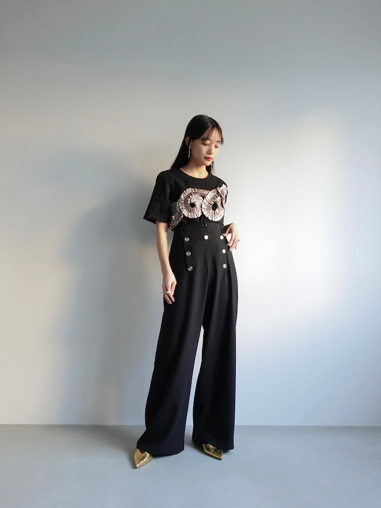 【返品?交換対象商品】 Tape Metallic Design MARTE – Tee｜メタリックテープTシャツ トップス