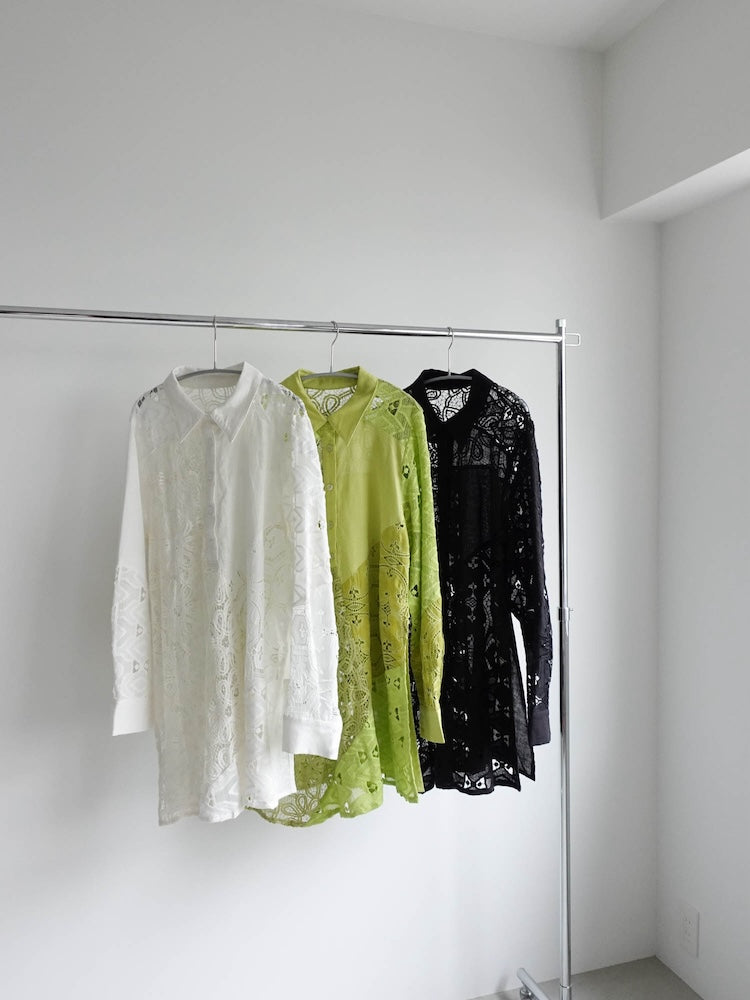Lace Patchwork Shirt｜レースパッチワークシャツ – MARTE