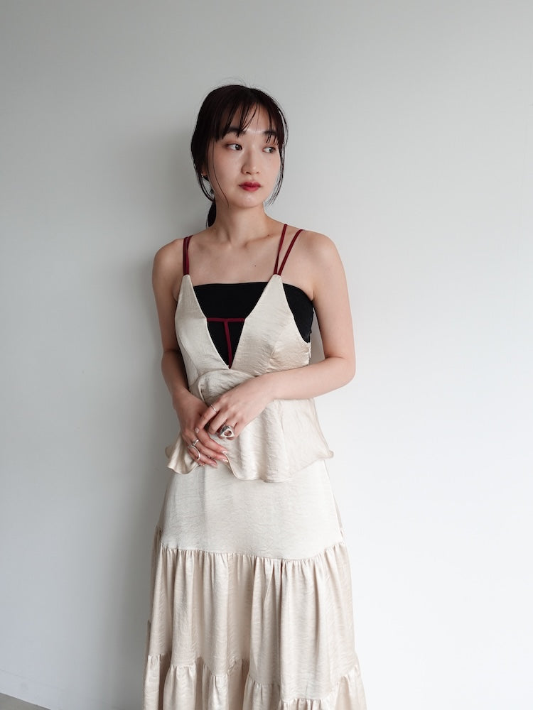 2way T-Strap Tiered Dress｜2way Tストラップティアードドレス