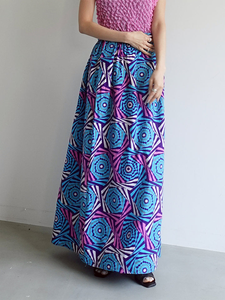 African Batik Swirl Skirt