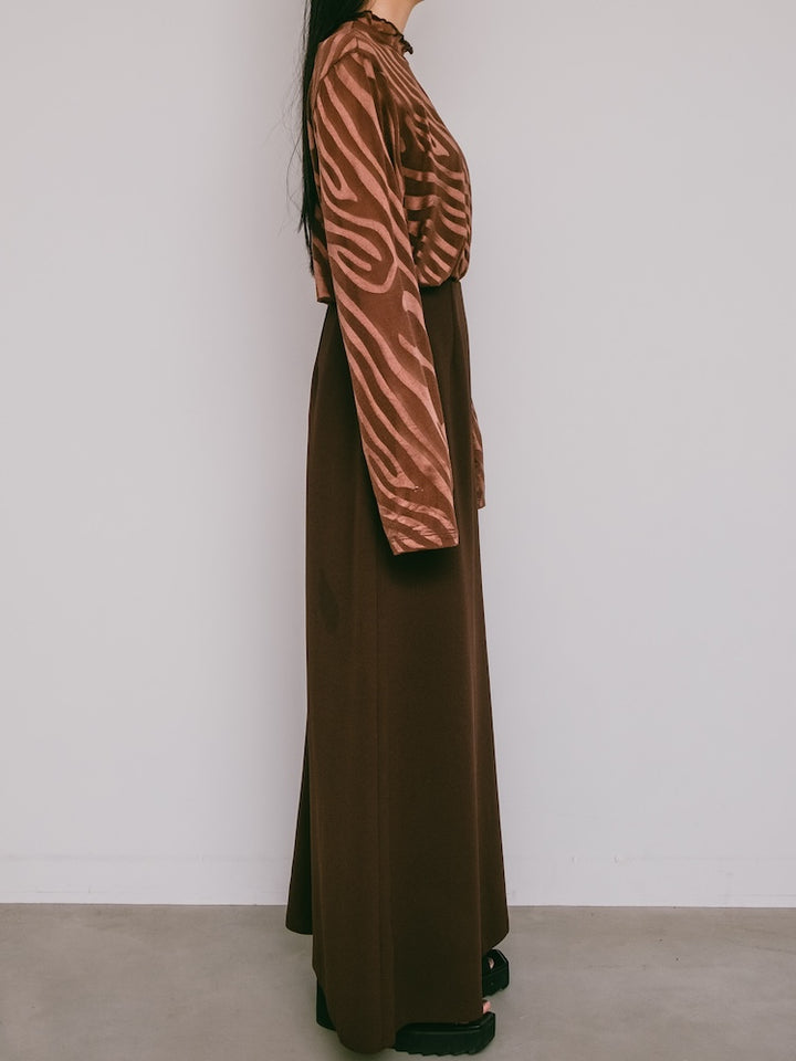 Brown Wave Mesh Top