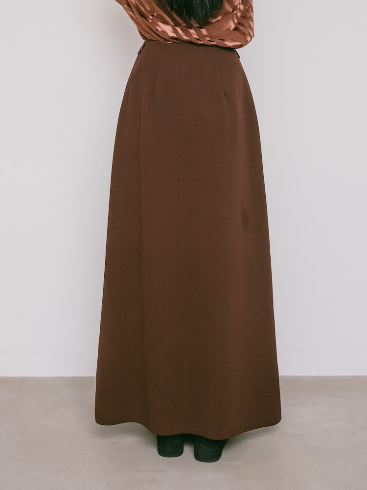 90s Polyester Brown Skirt