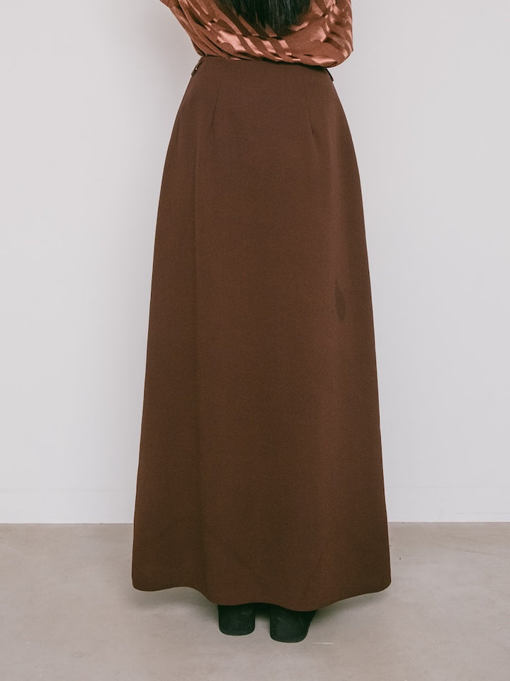 90s Polyester Brown Skirt