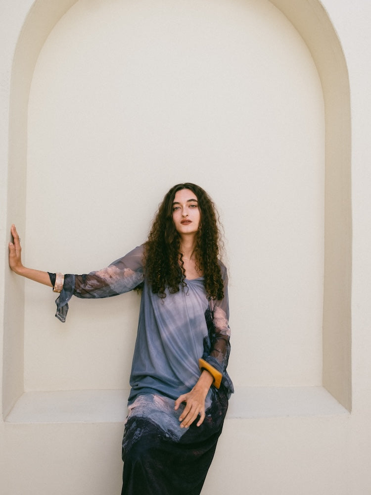 Nature Print Layered Dress｜ネイチャーモチーフ柄レイヤード