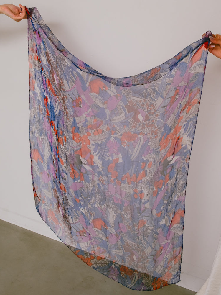Vintage Scarf / Sheer Painting