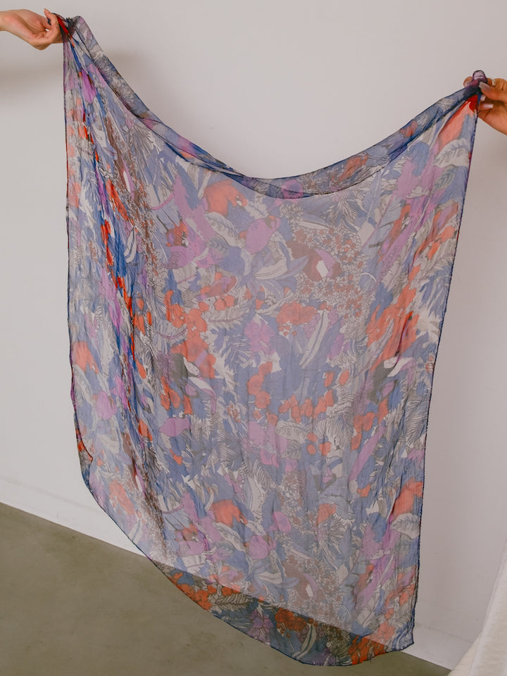 Vintage Scarf / Sheer Painting