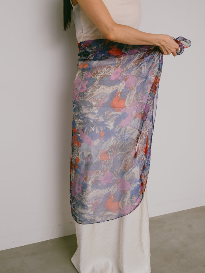 Vintage Scarf / Sheer Painting
